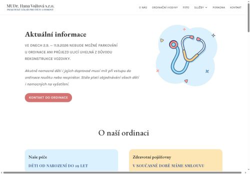 Zobrazit webové stránky Praktický lékař pro děti a dorost - MUDr. Hana Vojtová