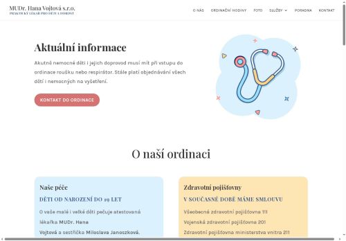 Zobrazit webové stránky Praktický lékař pro děti a dorost - MUDr. Hana Vojtová