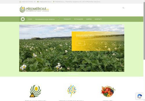 Webové stránky Předměřická a.s., Předměřice nad Jizerou