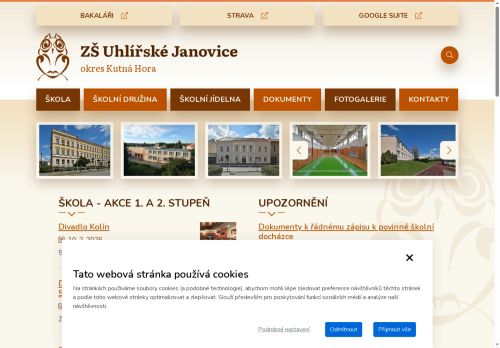 Webové stránky Základní škola Uhlířské Janovice, okres Kutná Hora, Uhlířské Janovice