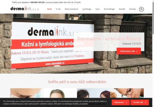 Zobrazit webové stránky Kožní a lymfologická ambulance Dermalink - MUDr. Kristýna Baudyšová