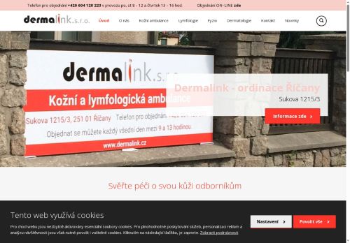 Zobrazit webové stránky Kožní a lymfologická ambulance Dermalink - MUDr. Kellerová, MUDr. Baudyšová