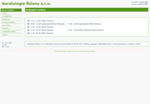 Zobrazit webové stránky Kardiologie Říčany s.r.o. - MUDr. Richard Pokorný