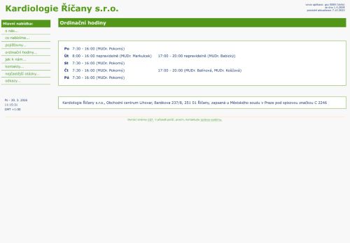 Zobrazit webové stránky Kardiologie Říčany s.r.o. - MUDr. Richard Pokorný