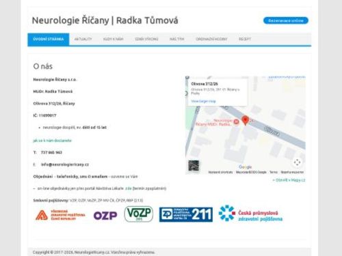 Neurologie Říčany - MUDr. Radka Tůmová