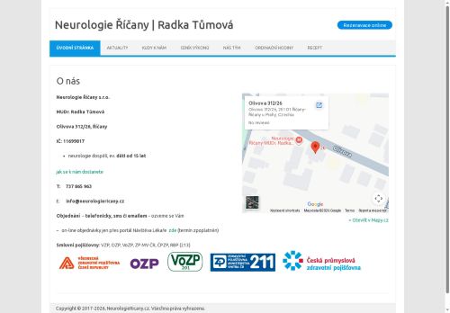 Zobrazit webové stránky Neurologie Říčany - MUDr. Radka Tůmová