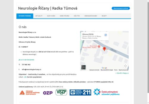 Zobrazit webové stránky Neurologie Říčany - MUDr. Radka Tůmová