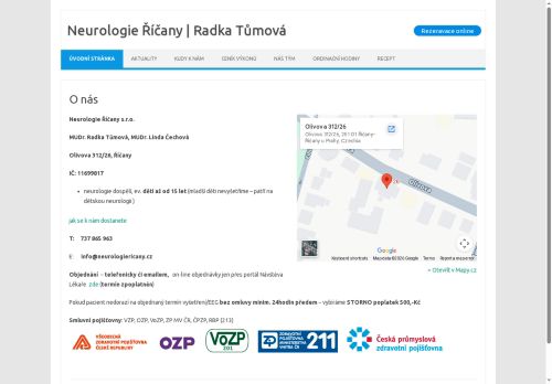 Zobrazit webové stránky Neurologie Říčany - MUDr. Radka Tůmová