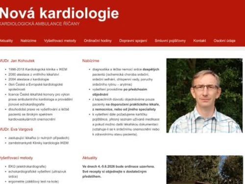 Kardiologická ambulance - Nová kardiologie - MUDr. Jan Kohoutek