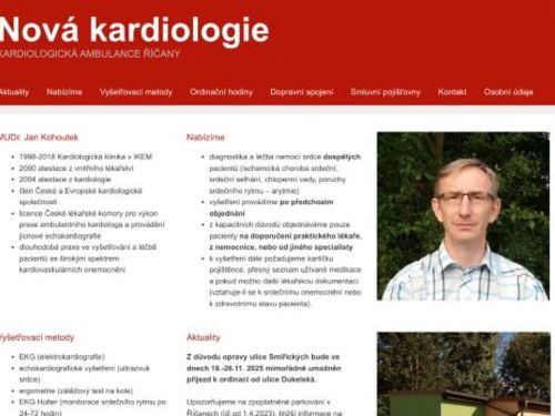 Kardiologická ambulance - Nová kardiologie - MUDr. Jan Kohoutek