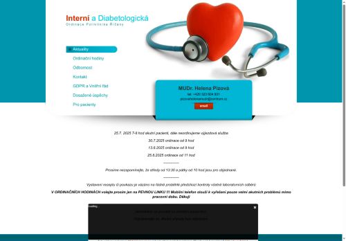Zobrazit webové stránky Interní a diabetologická ordinace - MUDr. Helena Pízová