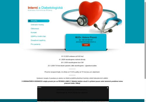 Zobrazit webové stránky Interní a diabetologická ordinace - MUDr. Helena Pízová