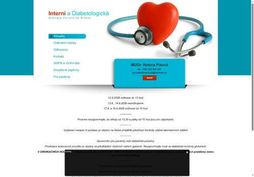 Zobrazit webové stránky Interní a diabetologická ordinace - MUDr. Helena Pízová