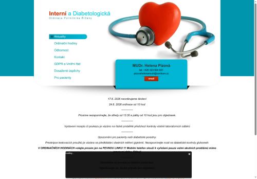Zobrazit webové stránky Interní a diabetologická ordinace - MUDr. Helena Pízová