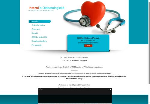 Zobrazit webové stránky Interní a diabetologická ordinace - MUDr. Helena Pízová
