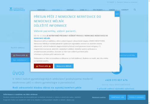 Zobrazit webové stránky Gynekologická ambulance - Nemocnice Neratovice