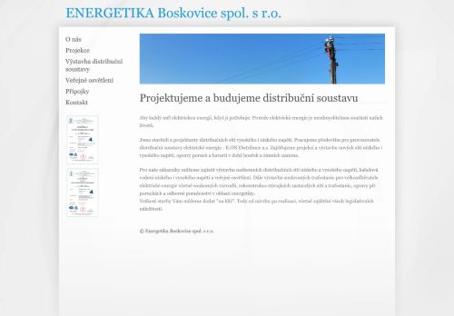 Webové stránky ENERGETIKA Boskovice spol. s r.o., Boskovice