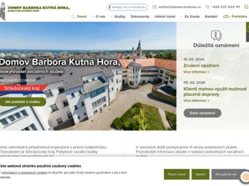 Domov Barbora Kutná Hora, poskytovatel sociálních služeb