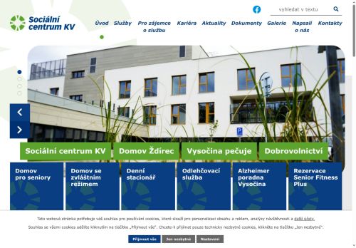 Webové stránky Sociální centrum Kraje Vysočina, příspěvková organizace, Jihlava