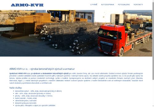 Webové stránky ARMO-KVH s.r.o., Příbram
