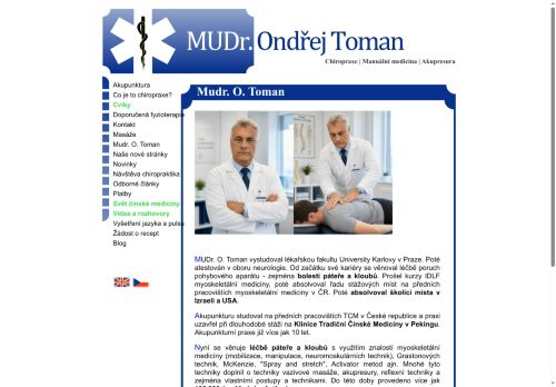Zobrazit webové stránky Ambulance myoskeletální medicíny, chiropraxe a akupunktury - MUDr. Ondřej Toman