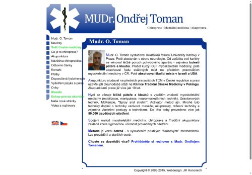Zobrazit webové stránky Ambulance neurologie, chiropraxe a akupunktury - MUDr. Ondřej Toman