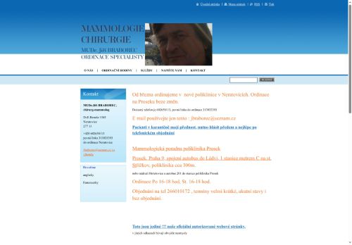 Zobrazit webové stránky Mammologie, chirurgie - MUDr. Jiří Braborec