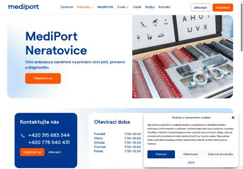 Zobrazit webové stránky Oční ambulance MEDIPORT - MUDr. Zuzana Zavřelová, MUDr. Klaudia Patakiová