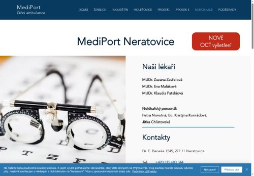 Zobrazit webové stránky Oční ambulance MEDIPORT - MUDr. Zuzana Zavřelová, MUDr. Klaudia Patakiová