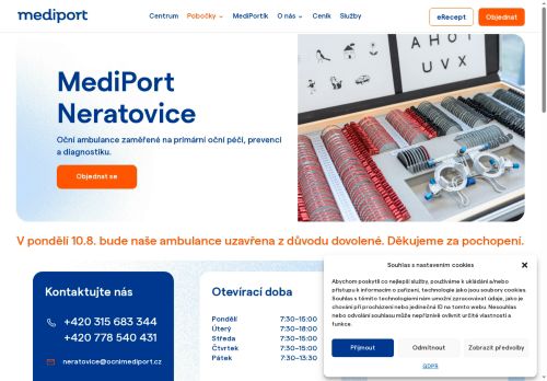 Zobrazit webové stránky Oční ambulance MEDIPORT - MUDr. Zuzana Zavřelová, MUDr. Klaudia Patakiová
