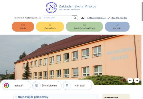 Webové stránky Základní škola Mrákov, okres Domažlice, příspěvková organizace, Mrákov