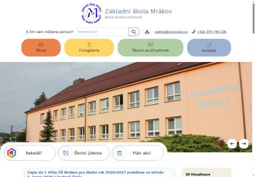 Webové stránky Základní škola Mrákov, okres Domažlice, příspěvková organizace, Mrákov