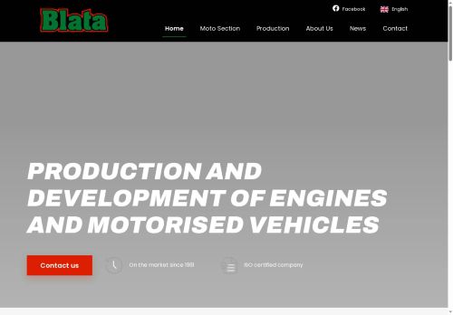 Webové stránky BLATA, s.r.o., Blansko