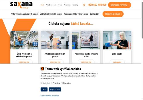Webové stránky SAXANA GROUP k.s., Blatnice