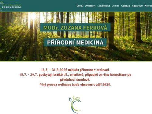 ORL ambulance a homeopatie - MUDr. Zuzana Ferrová