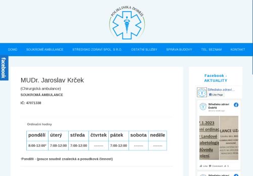 Zobrazit webové stránky Chirurgická ambulance - MUDr. Jaroslav Krček
