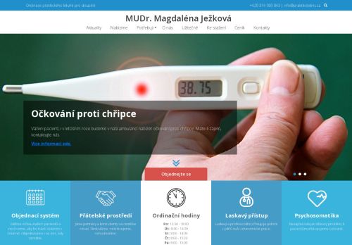 Zobrazit webové stránky Praktický lékař pro dospělé - MUDr. Magdaléna Ježková