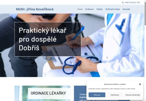 Zobrazit webové stránky Praktický lékař pro dospělé - MUDr. Jiřina Kovaříková