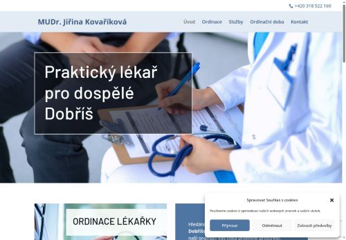 Zobrazit webové stránky Praktický lékař pro dospělé - MUDr. Jiřina Kovaříková