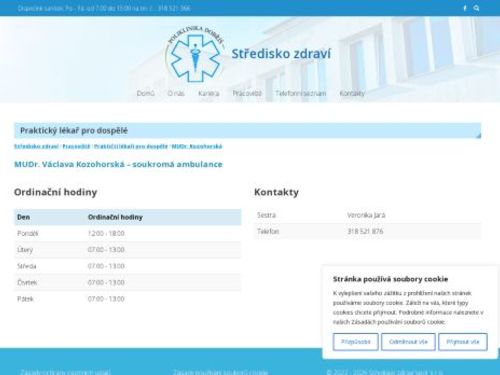 Praktický lékař pro dospělé - MUDr. Václava Kozohorská