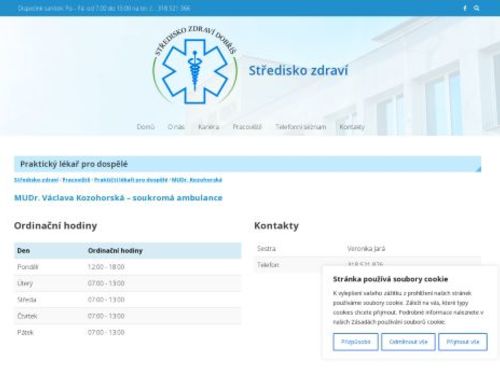 Praktický lékař pro dospělé - MUDr. Václava Kozohorská