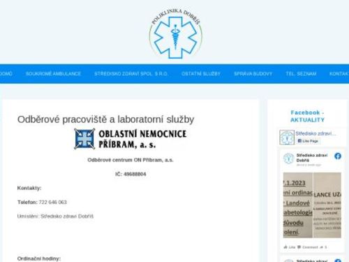 Odběrová laboratoř Oblastní nemocnice Příbram - pobočka Dobříš