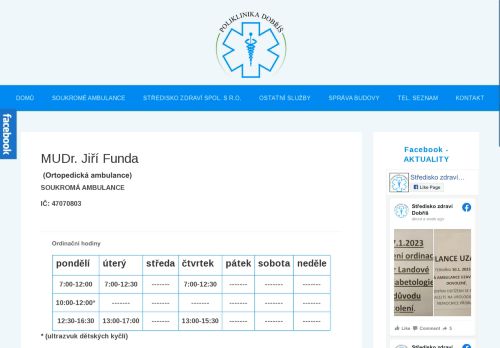 Zobrazit webové stránky Ortopedická ambulance - MUDr. Jiří Funda