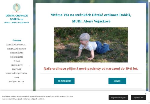 Zobrazit webové stránky Praktický lékař pro děti a dorost - Dětská ordinace Dobříš s.r.o. - MUDr. Alena Vojáčková, MUDr. Jana Veselá