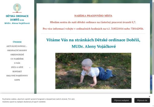 Zobrazit webové stránky Praktický lékař pro děti a dorost - Dětská ordinace Dobříš s.r.o. - MUDr. Alena Vojáčková, MUDr. Jana Veselá