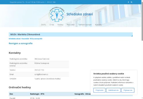 Zobrazit webové stránky RTG a sonografie (ultrazvuk) - Středisko zdraví spol. s.r.o. - MUDr. Markéta Zikmundová