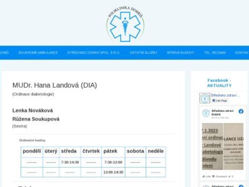 Diabetologická ambulance - Středisko zdraví spol. s.r.o. - MUDr. Hana Landová