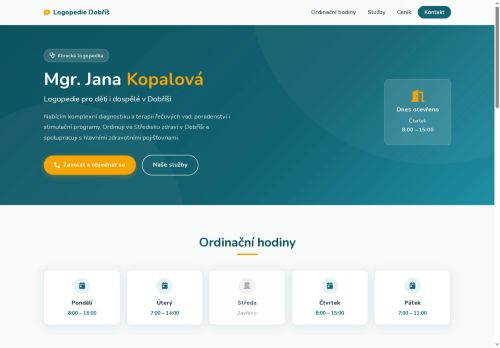Zobrazit webové stránky Klinická logopedie - Mgr. Jana Kopalová