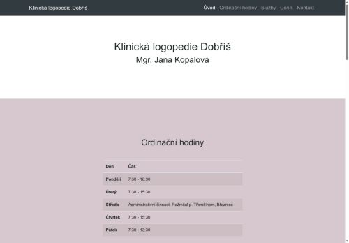 Zobrazit webové stránky Klinická logopedie - Mgr. Jana Kopalová