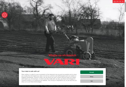 Webové stránky VARI, a.s., Libice nad Cidlinou